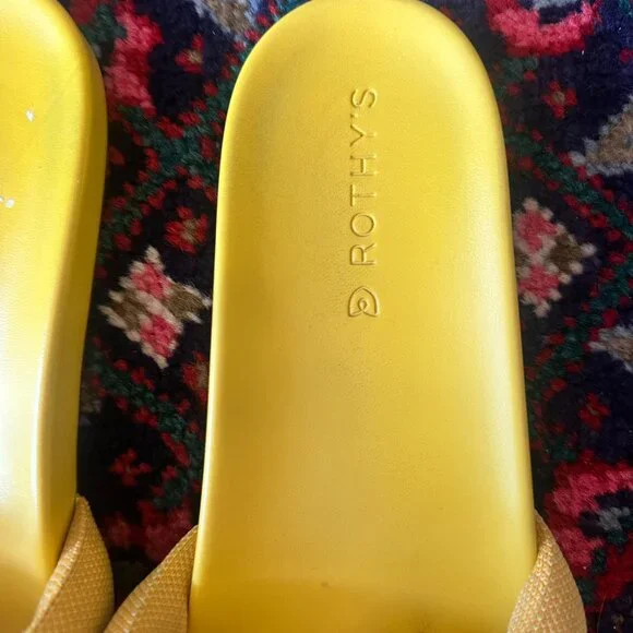ROTHY'S Bubble Slide Slip-On Sandals Women’s Size 12.5 Canary Yellow Retired - Picture 14 of 14